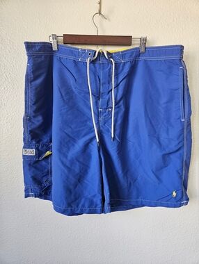 Ralph Lauren Polo -Men's Plus Size 3X B  Blue Swim Trunks with Yellow Pony